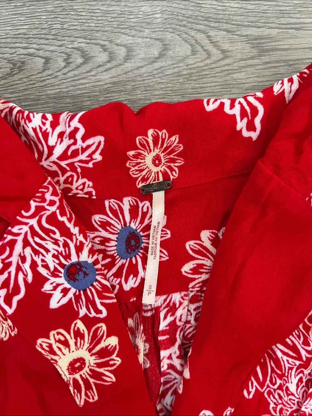 Free People Hawaiian Red Floral Midi Dress